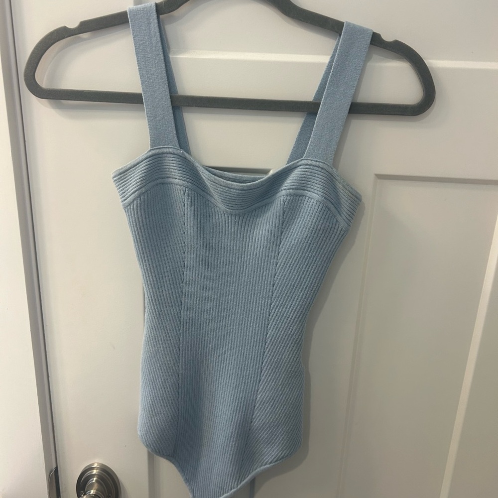 Abercrombie & Fitch Sky Blue Ribbed Bodysuit